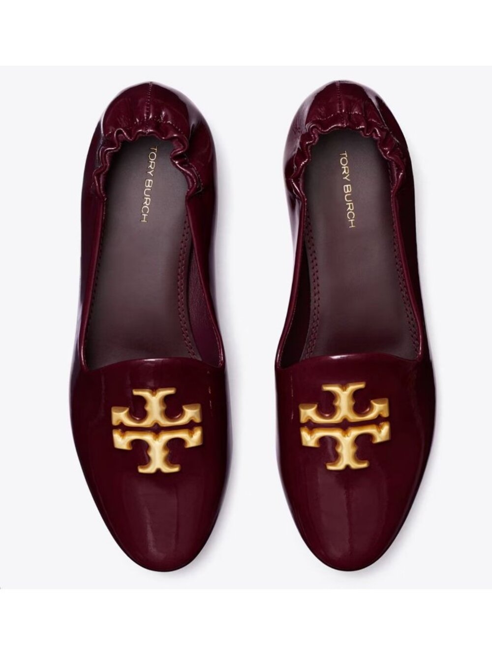 Tory Burch Eleanor Patent Leather Loafer Vintage Eggplant 6.5 Old Money Preppy